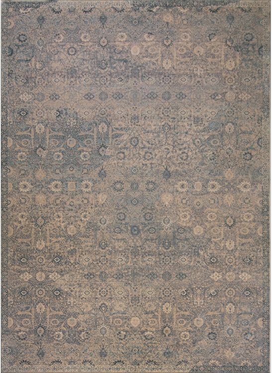 فرش دستی ماشینی ابریشم کد M22 آبی