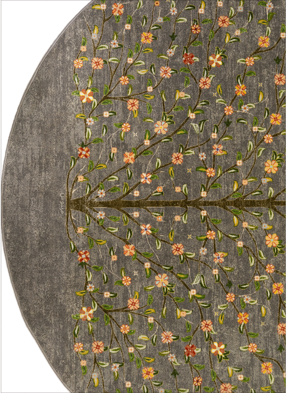 قالیچه ی گرد طرح شکوفه کد 600102